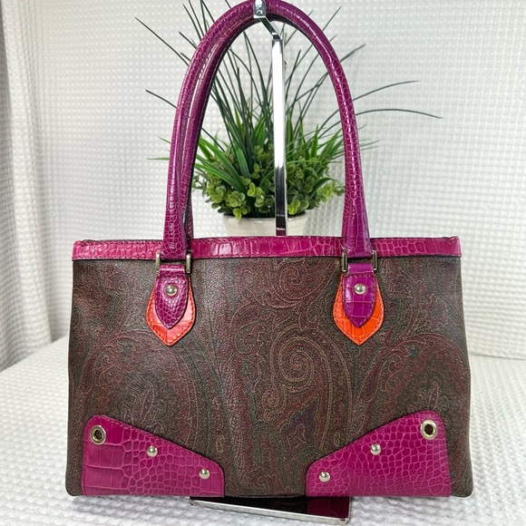 Etro Purple Paisley Handbag